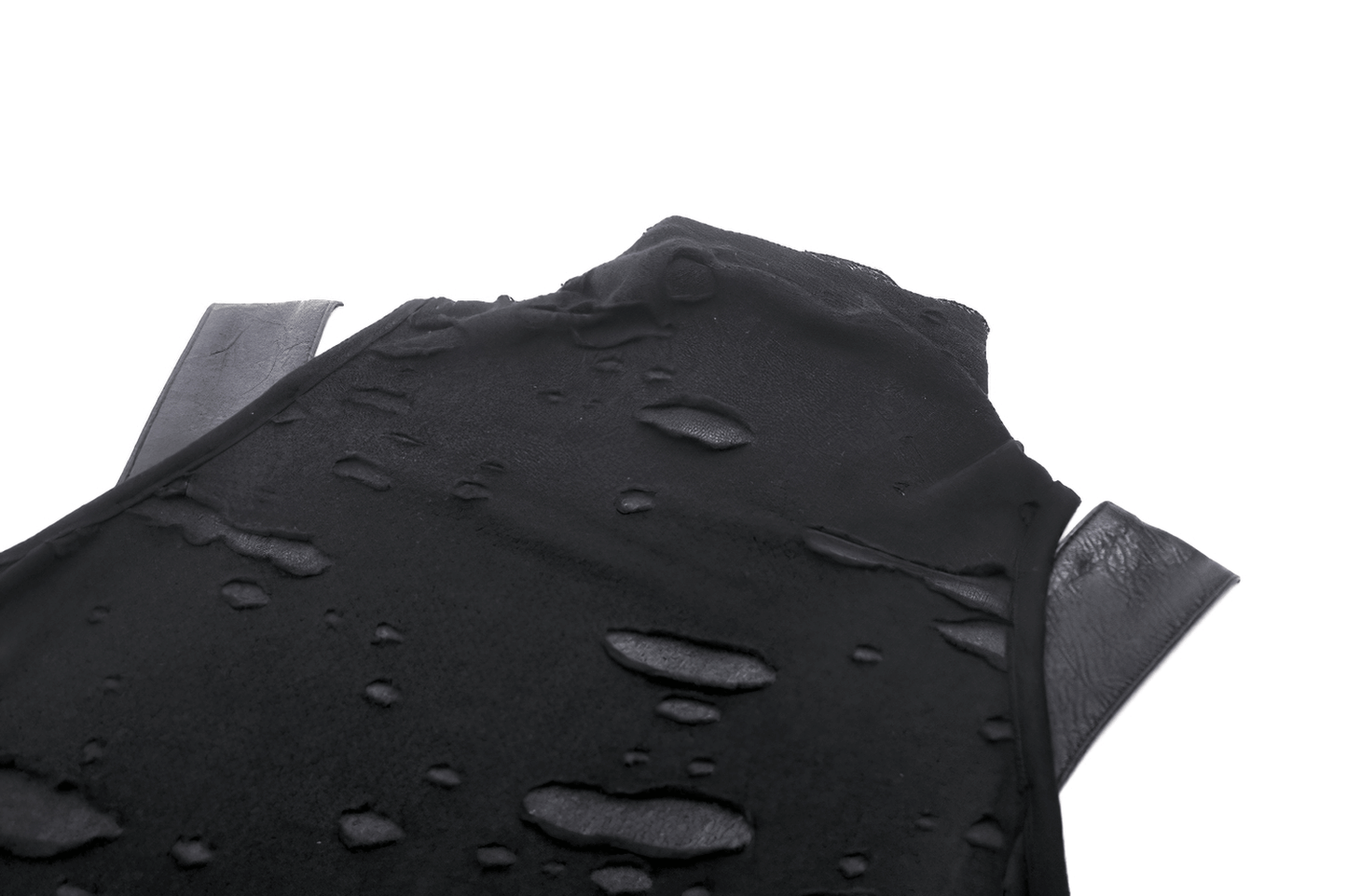 Gothic Punk Sleeveless Ripped Top with Buckle Straps