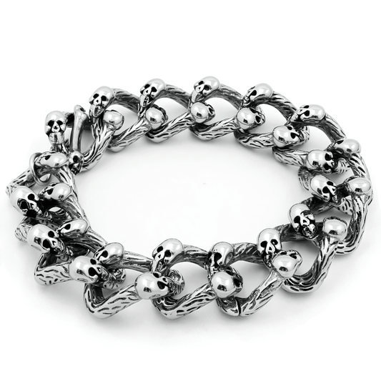 Gothic Punk Style Skull Bracelet / Domineering Double-Row Bracelet for Men and Women