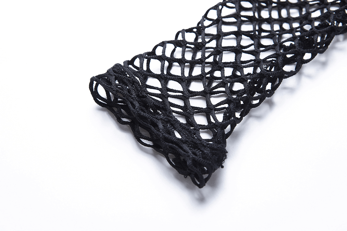 Gothic Sheer Female Long Sleeves Mesh Top - Dark Fashion