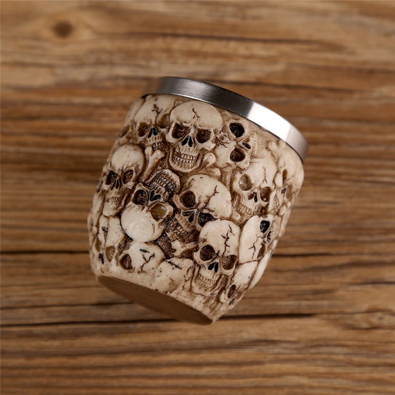 Gothic Shot Glass for Drinkware / Alternative Style Stainless Steel Skull Cup