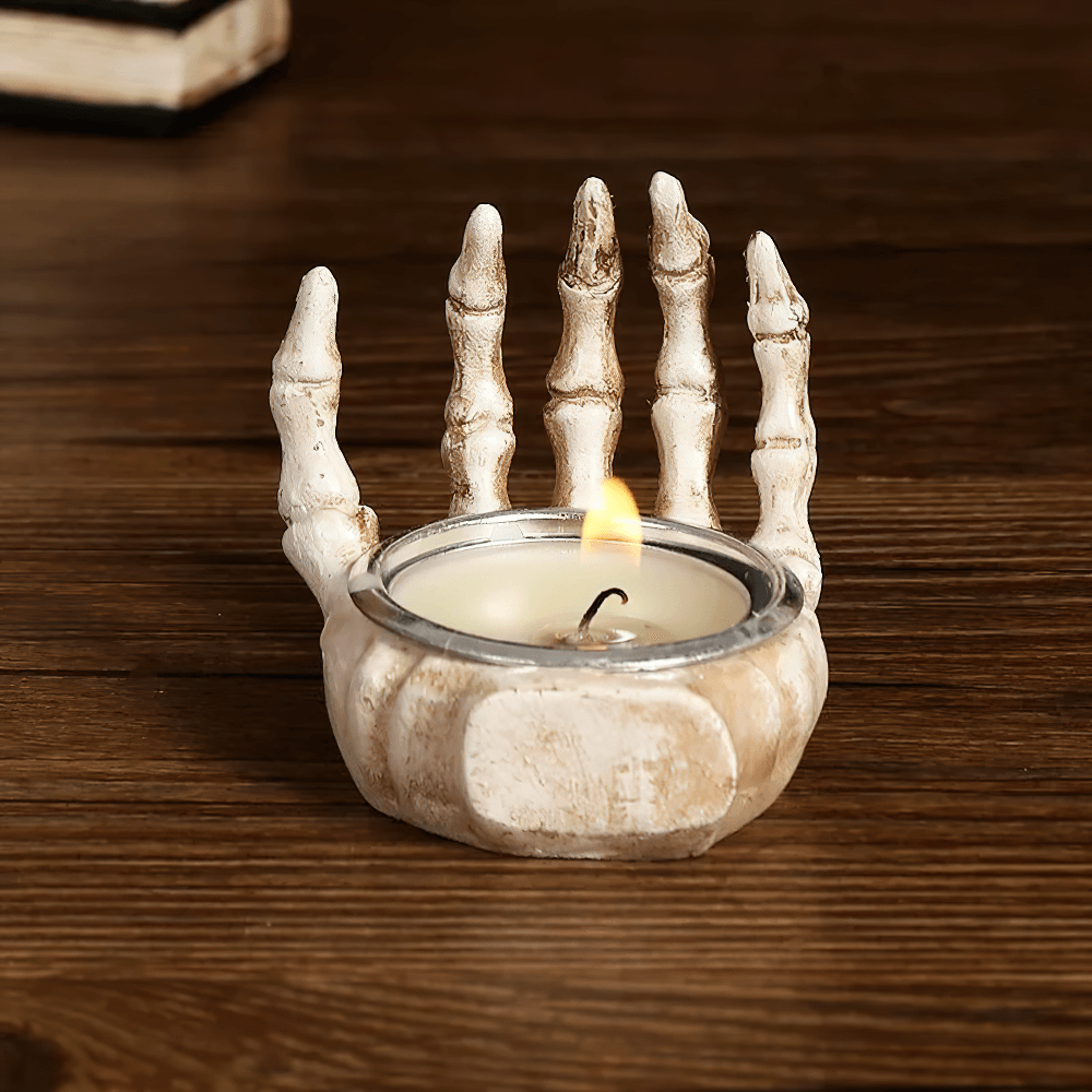 Gothic Skeleton Hand Candle Holder for Halloween Decor