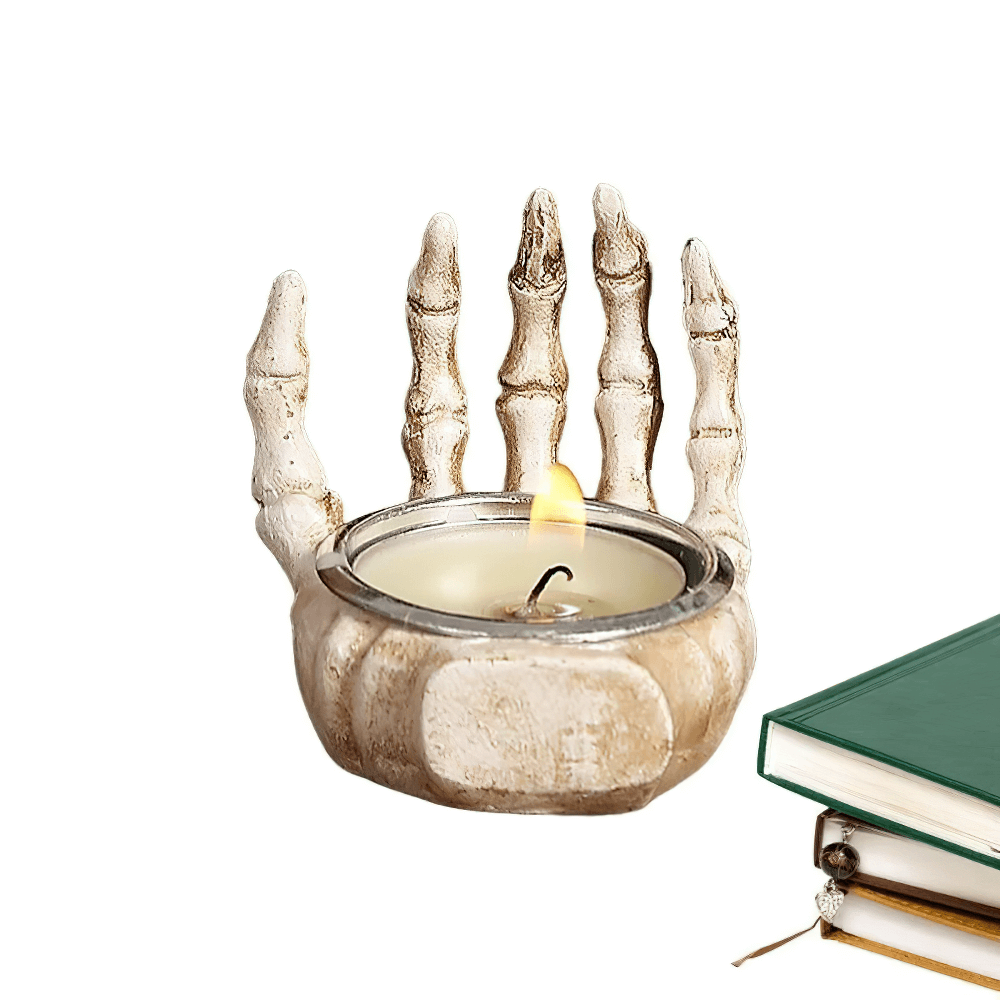 Gothic Skeleton Hand Candle Holder for Halloween Decor