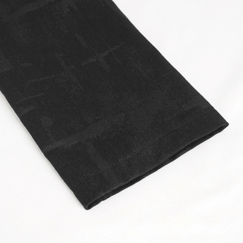 Gothic Skull Zipper Asymmetric Coat with Harness / Stand Collar Men's Coats