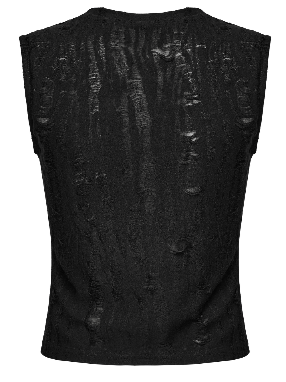 Gothic Sleeveless Top with Iron Rings and Unique Effect