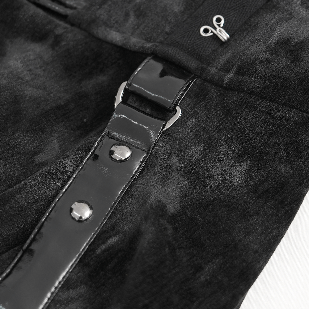 Gothic Slip Dress with Chains and Gloves for Women