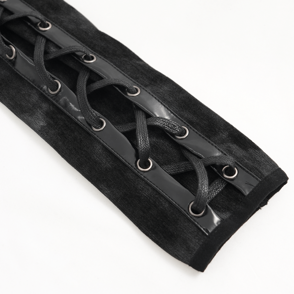 Gothic Slip Dress with Chains and Gloves for Women