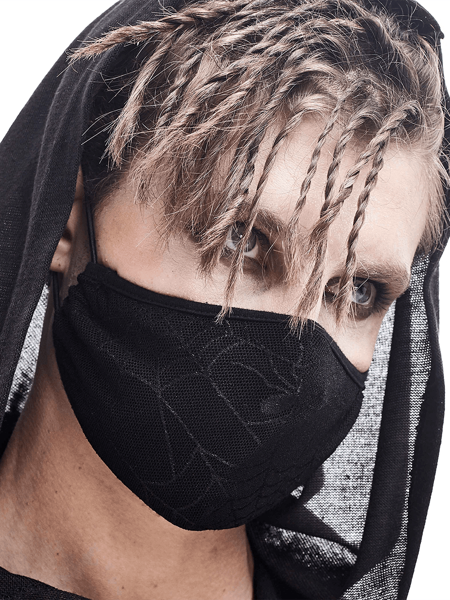 Gothic Spiderweb Face Mask / Black Breathable Mask with Adjustable Straps