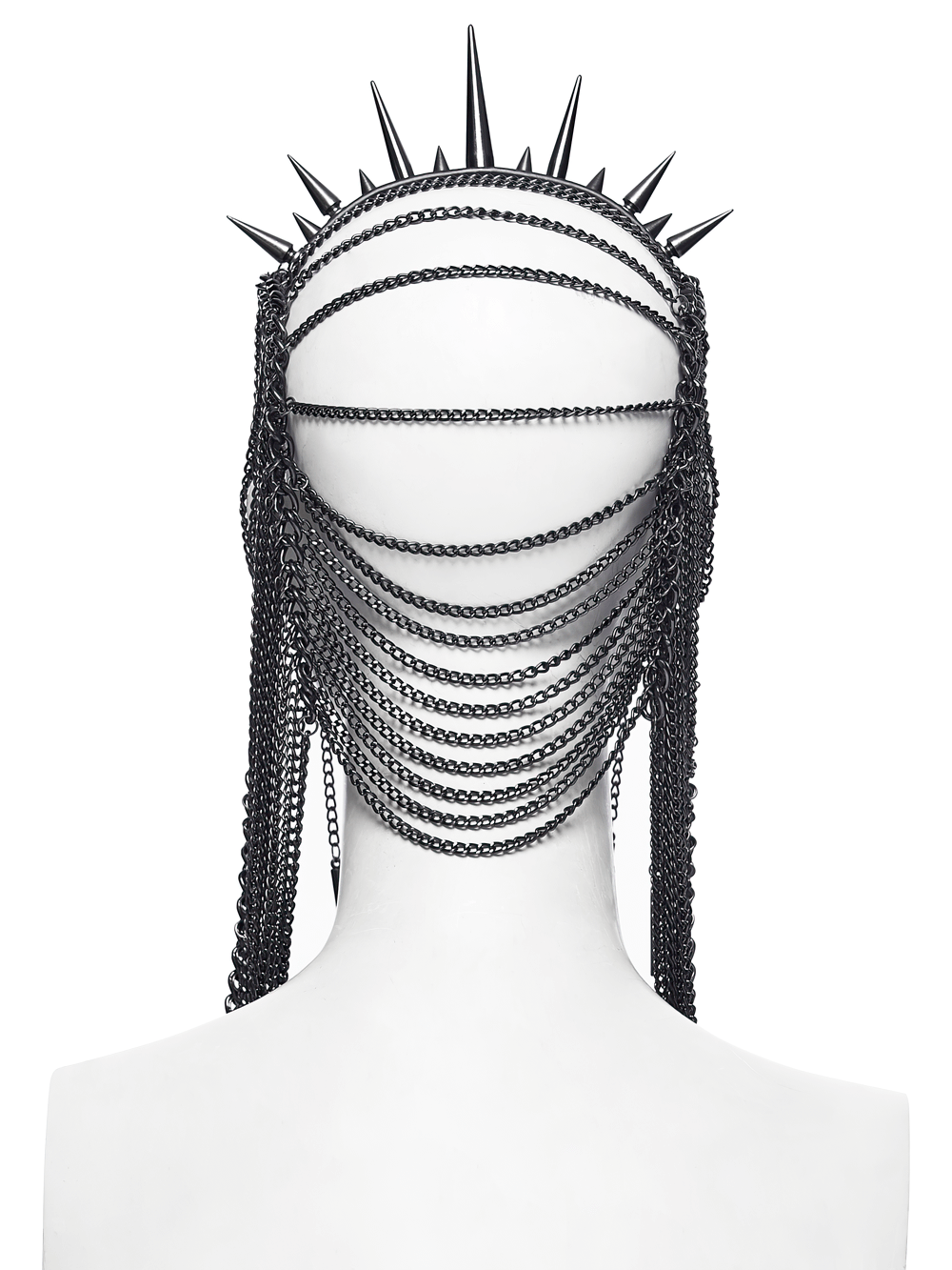 Gothic Spiked Chain Headpiece with Punk Thorn Design