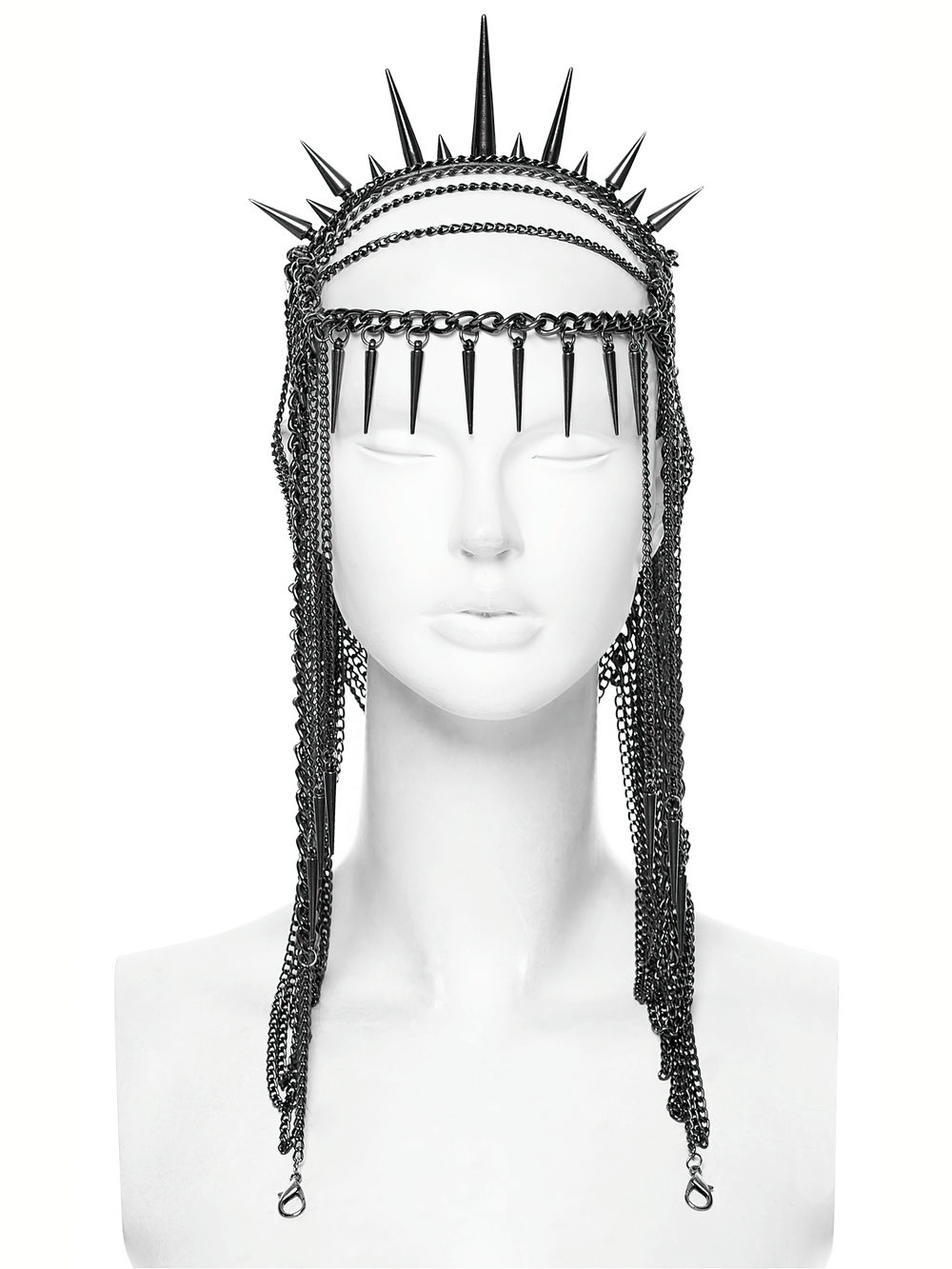 Gothic Spiked Chain Headpiece with Punk Thorn Design