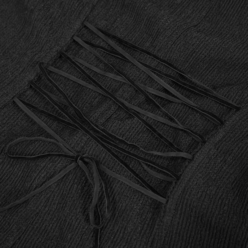 Gothic Stand Collar Shirts with Buttons / Women's Long Sleeves Appliqued Blouse