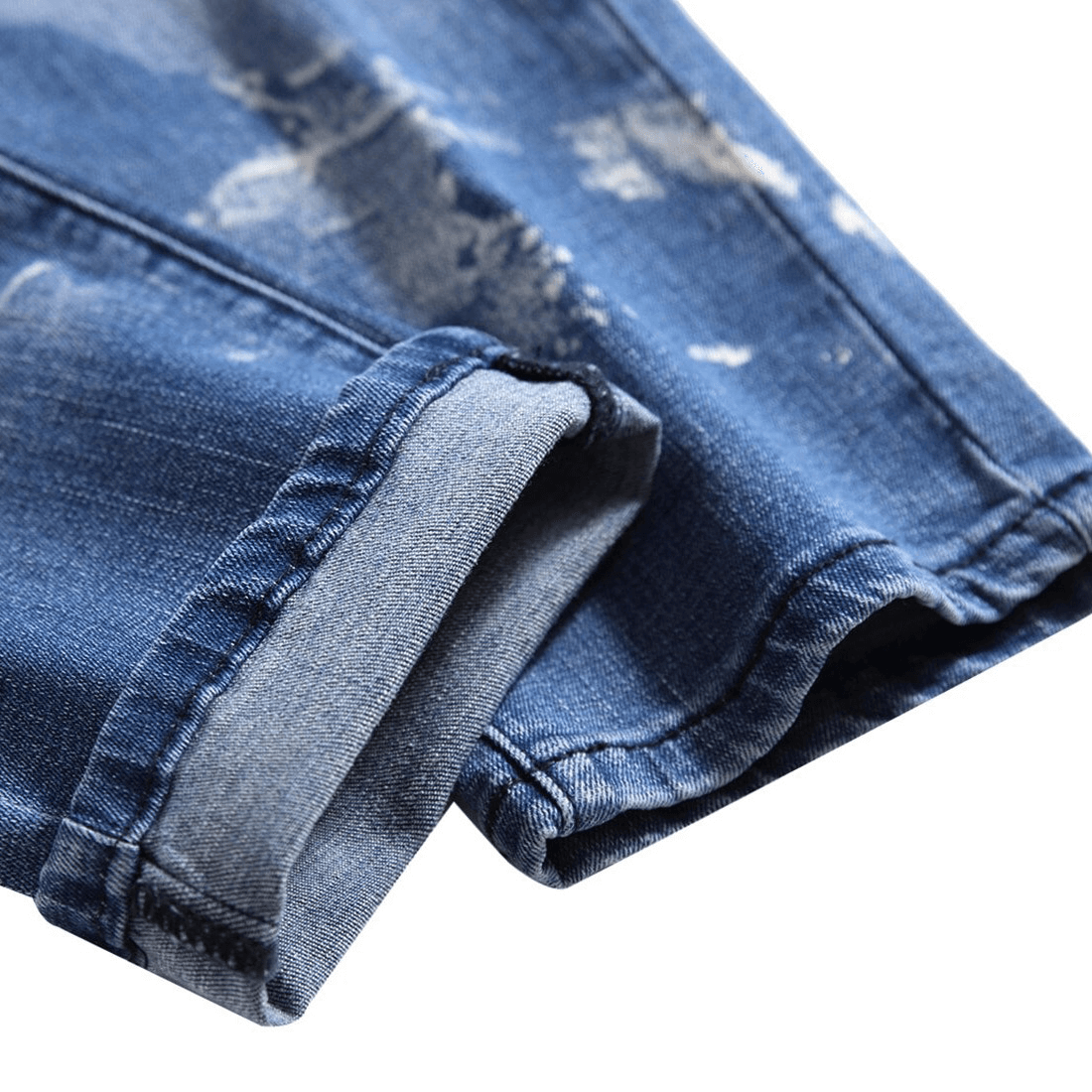 Gothic Straight Colored 3D Printed Jeans / Men's Softener Blue Denim Pants