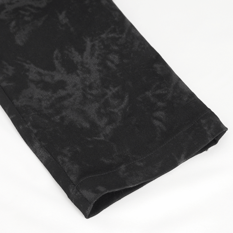 Gothic Style Black Buckled and Strapped Trousers for Men