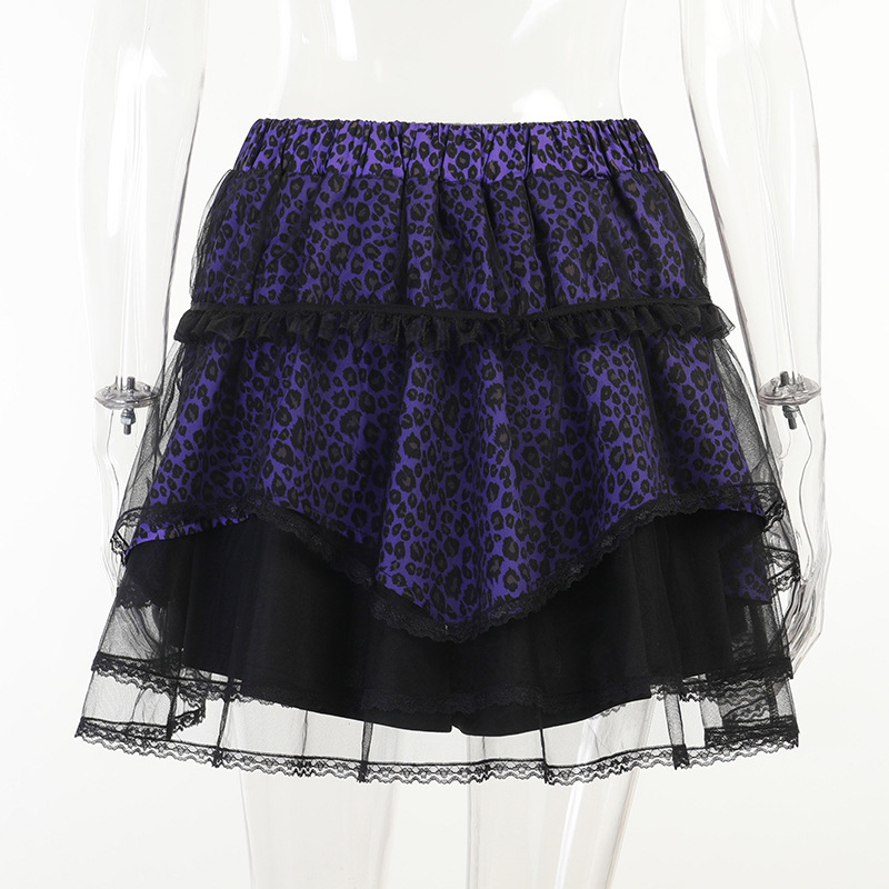 Gothic Style Female Skirt / Sexy Women's Short Skirt / Women's Elegant Skirt For Girl With Lace