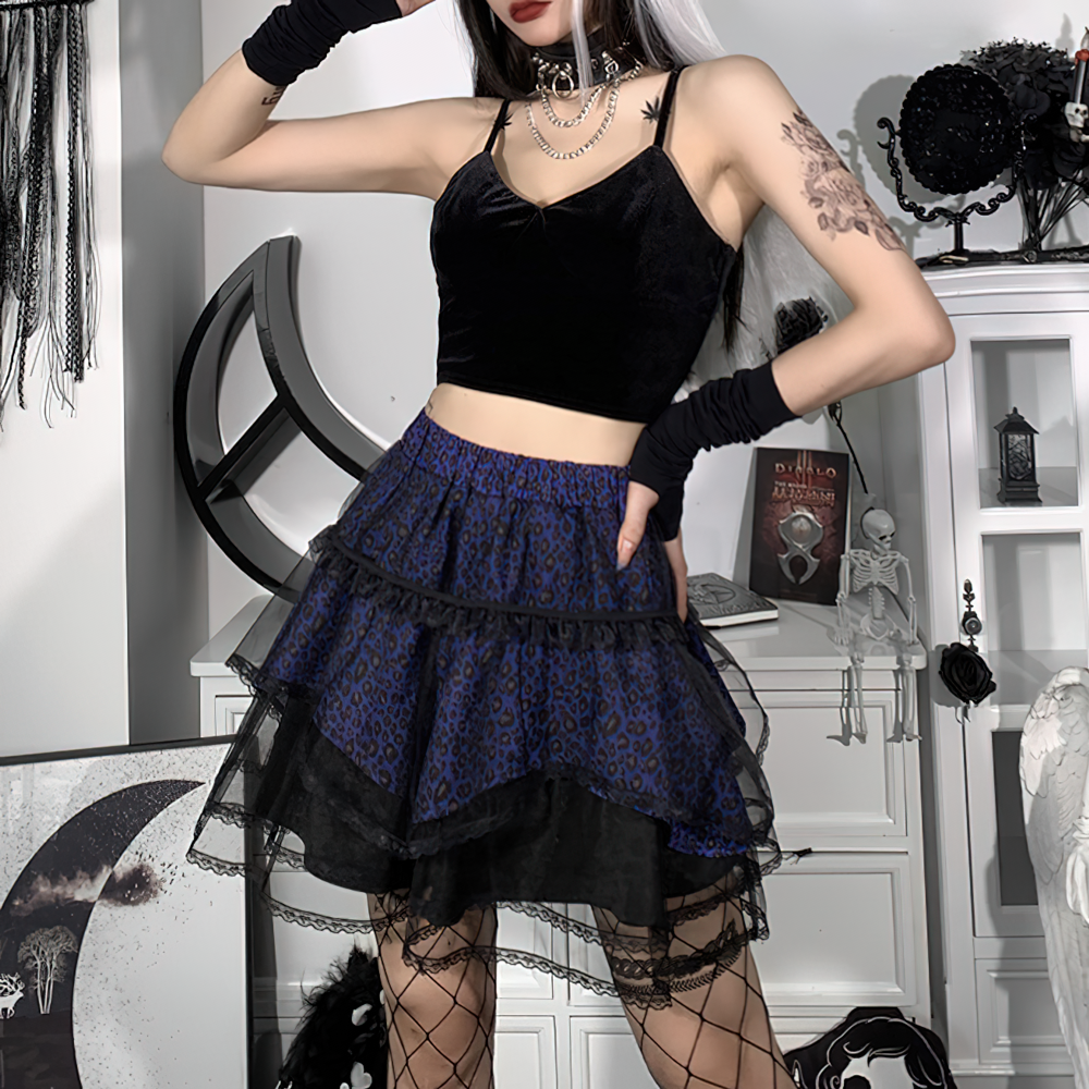 Gothic Style Female Skirt / Sexy Women's Short Skirt / Women's Elegant Skirt For Girl With Lace