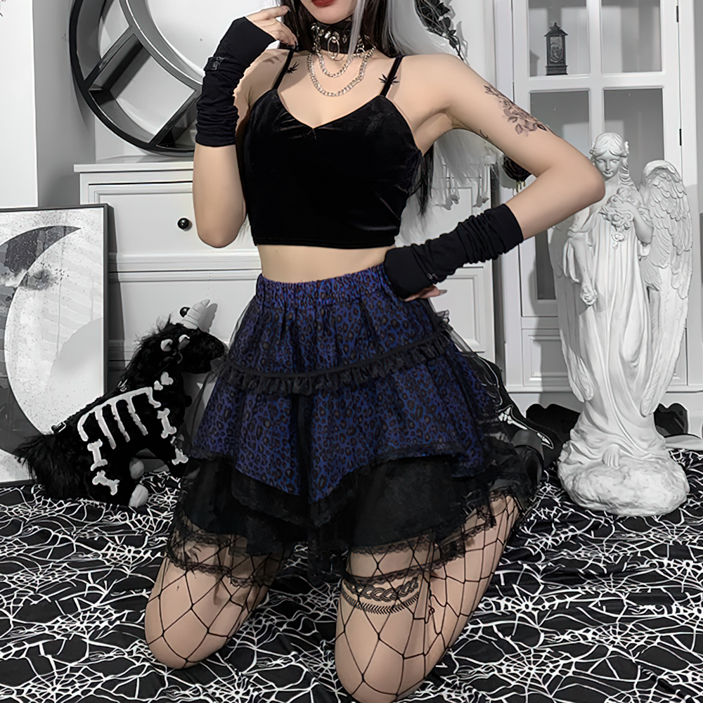 Gothic Style Female Skirt / Sexy Women's Short Skirt / Women's Elegant Skirt For Girl With Lace