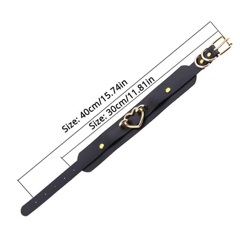 Gothic style Heart Choker Necklace / Goth Jewelry Chocker / Stud Black Goth collar for Women