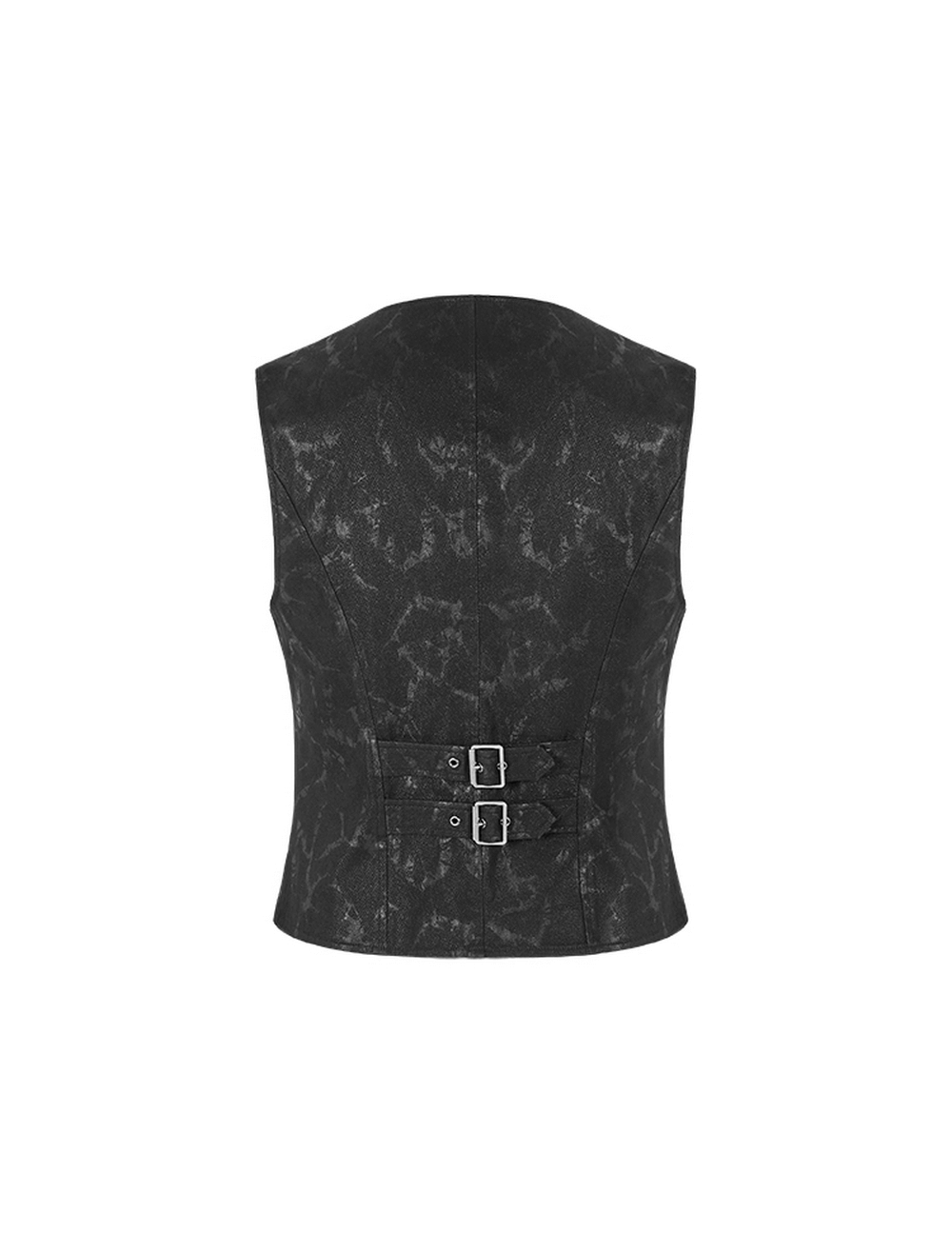 Gothic Style Men's Vest with Metal Buckles and Lacing