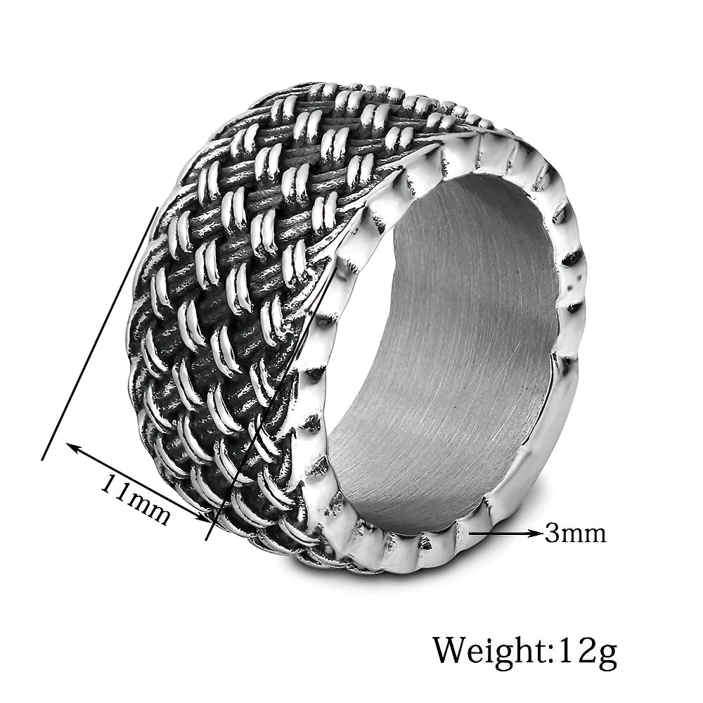 Gothic Style Stainless Steel Interwoven Ring / Men's And Women's Vintage Finger Jewelry