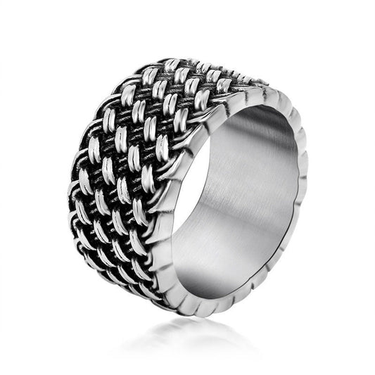 Gothic Style Stainless Steel Interwoven Ring / Men's And Women's Vintage Finger Jewelry