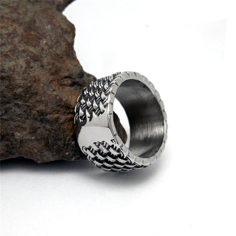 Gothic Style Stainless Steel Interwoven Ring / Men's And Women's Vintage Finger Jewelry