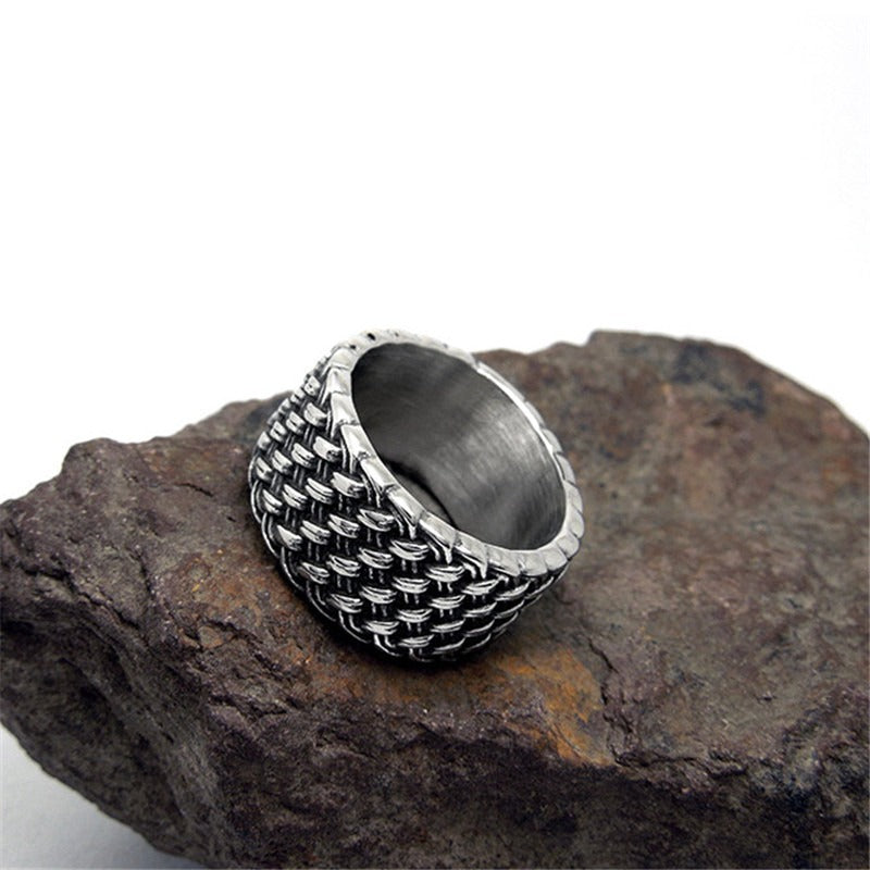 Gothic Style Stainless Steel Interwoven Ring / Men's And Women's Vintage Finger Jewelry