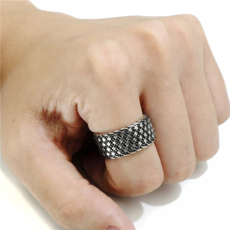 Gothic Style Stainless Steel Interwoven Ring / Men's And Women's Vintage Finger Jewelry