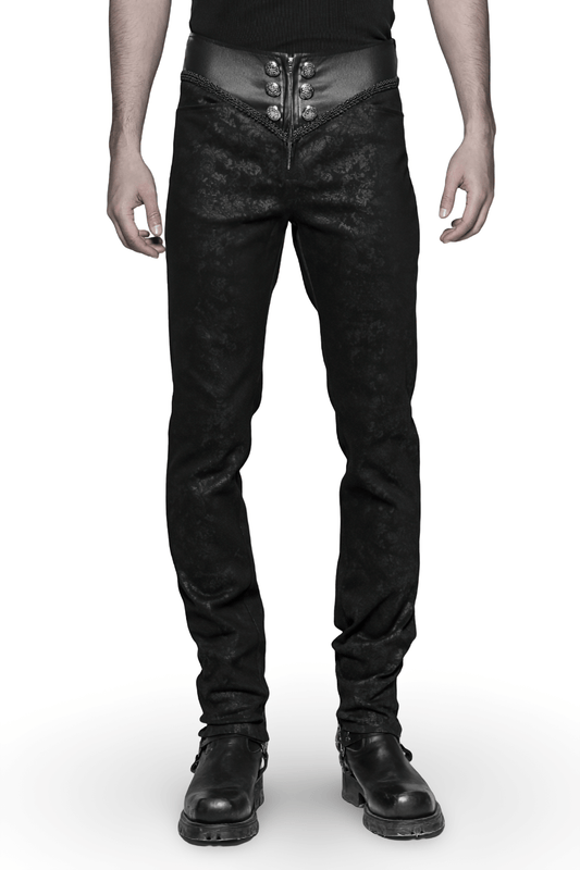 Gothic Stylish Black Lace Up Back Skinny Jeans