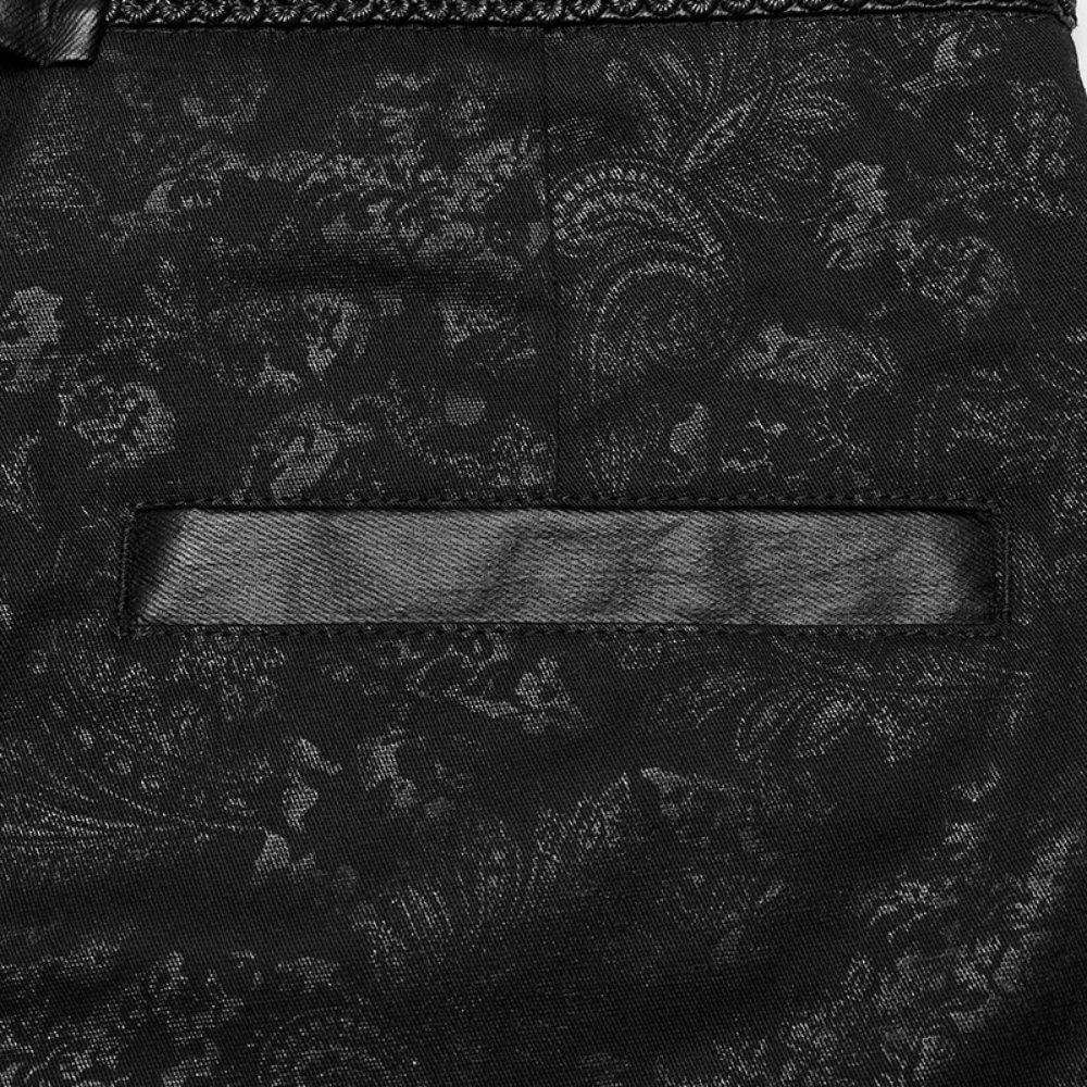 Gothic Stylish Black Lace Up Back Skinny Jeans