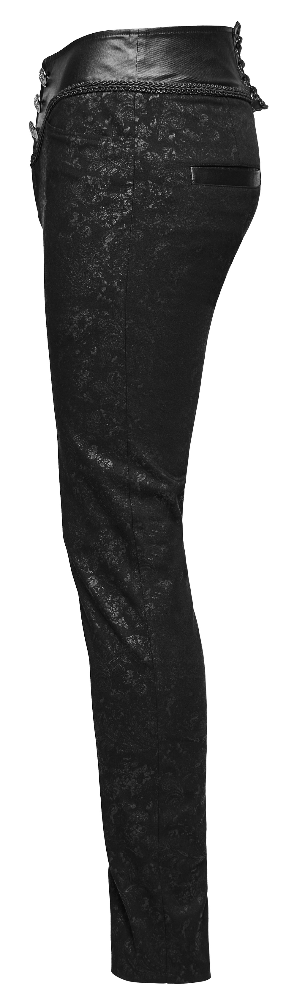 Gothic Stylish Black Lace Up Back Skinny Jeans