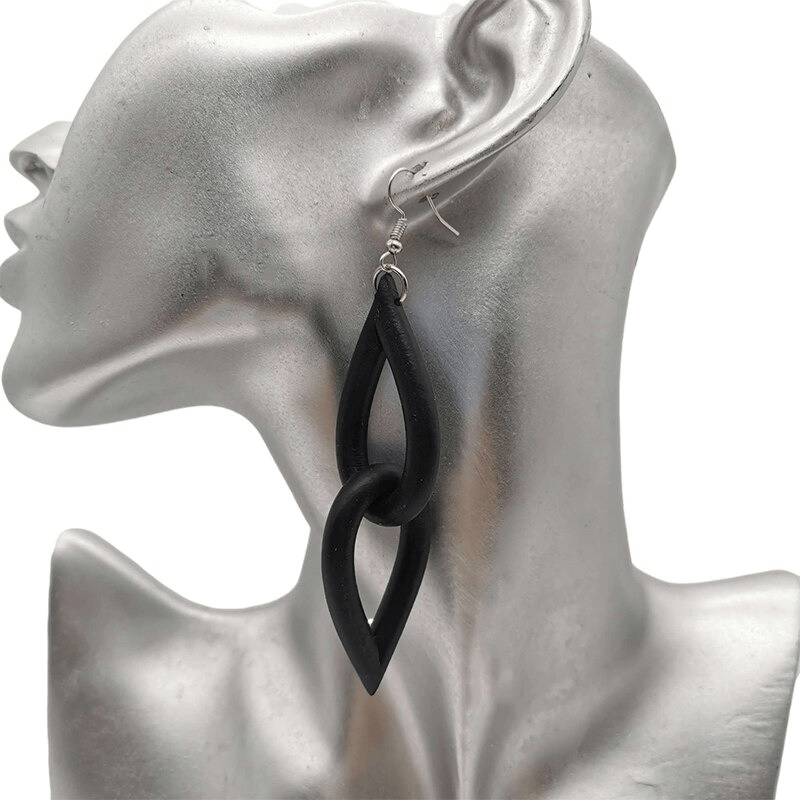 Gothic Stylish Black Rubber Earrings For Women / Handmade Female Accessories