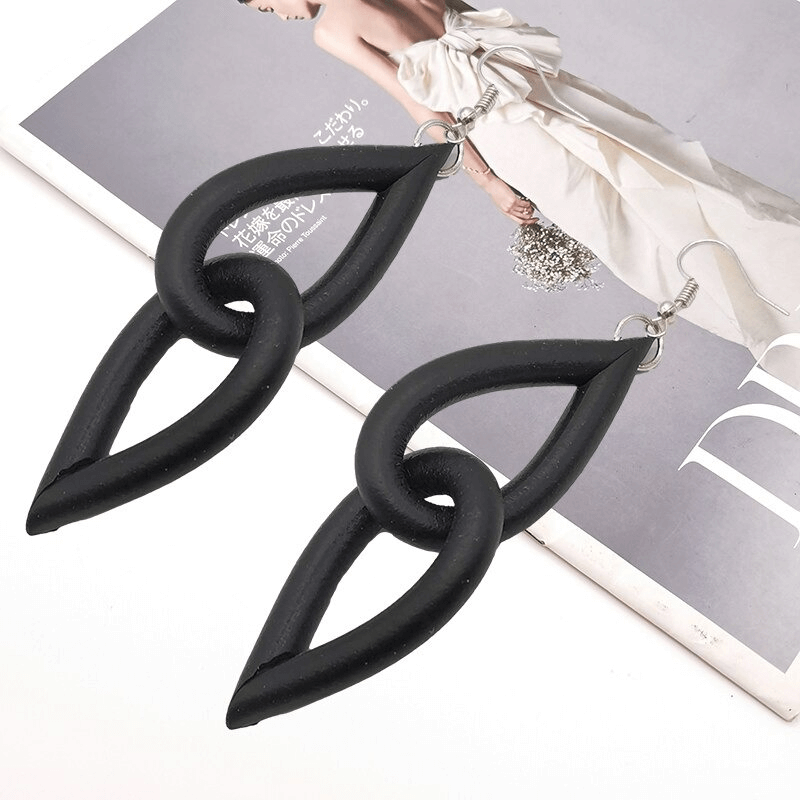 Gothic Stylish Black Rubber Earrings For Women / Handmade Female Accessories