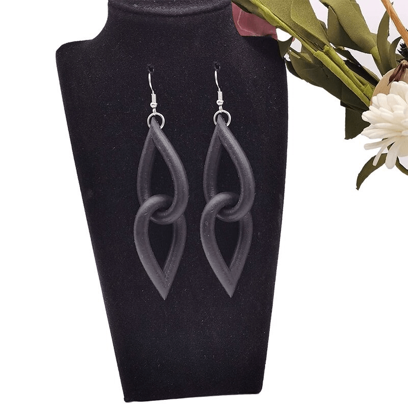 Gothic Stylish Black Rubber Earrings For Women / Handmade Female Accessories