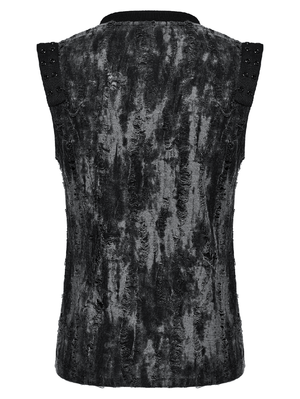 Gothic Tattered Fabric Tank Top with Eyelet Webbing