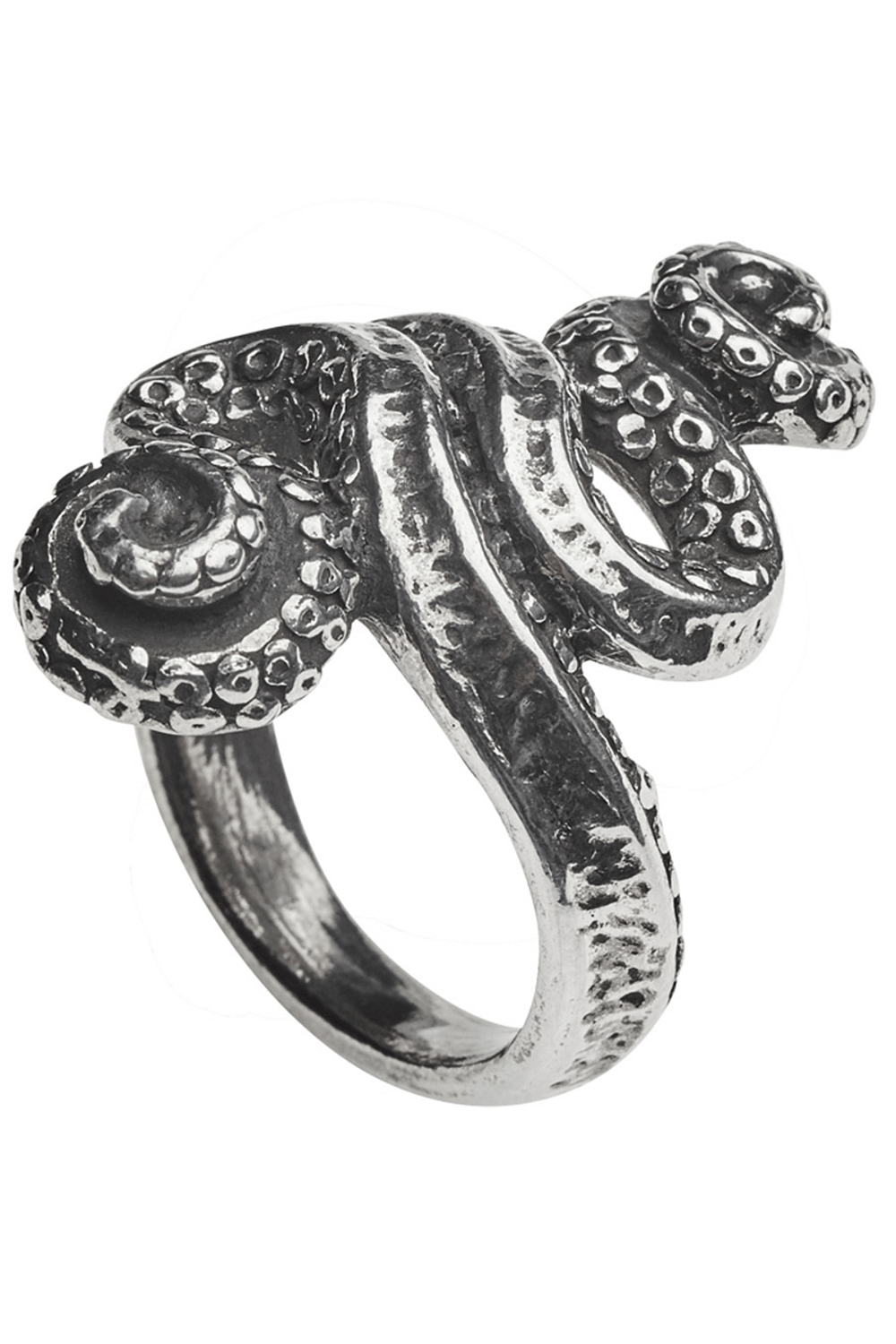 Gothic Tentacle Kraken Ring in Antiqued Pewter