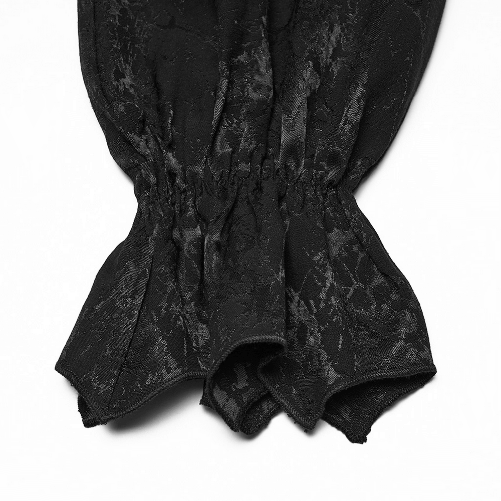 Gothic Textured Long Sleeve Shirt with Irregular Placket