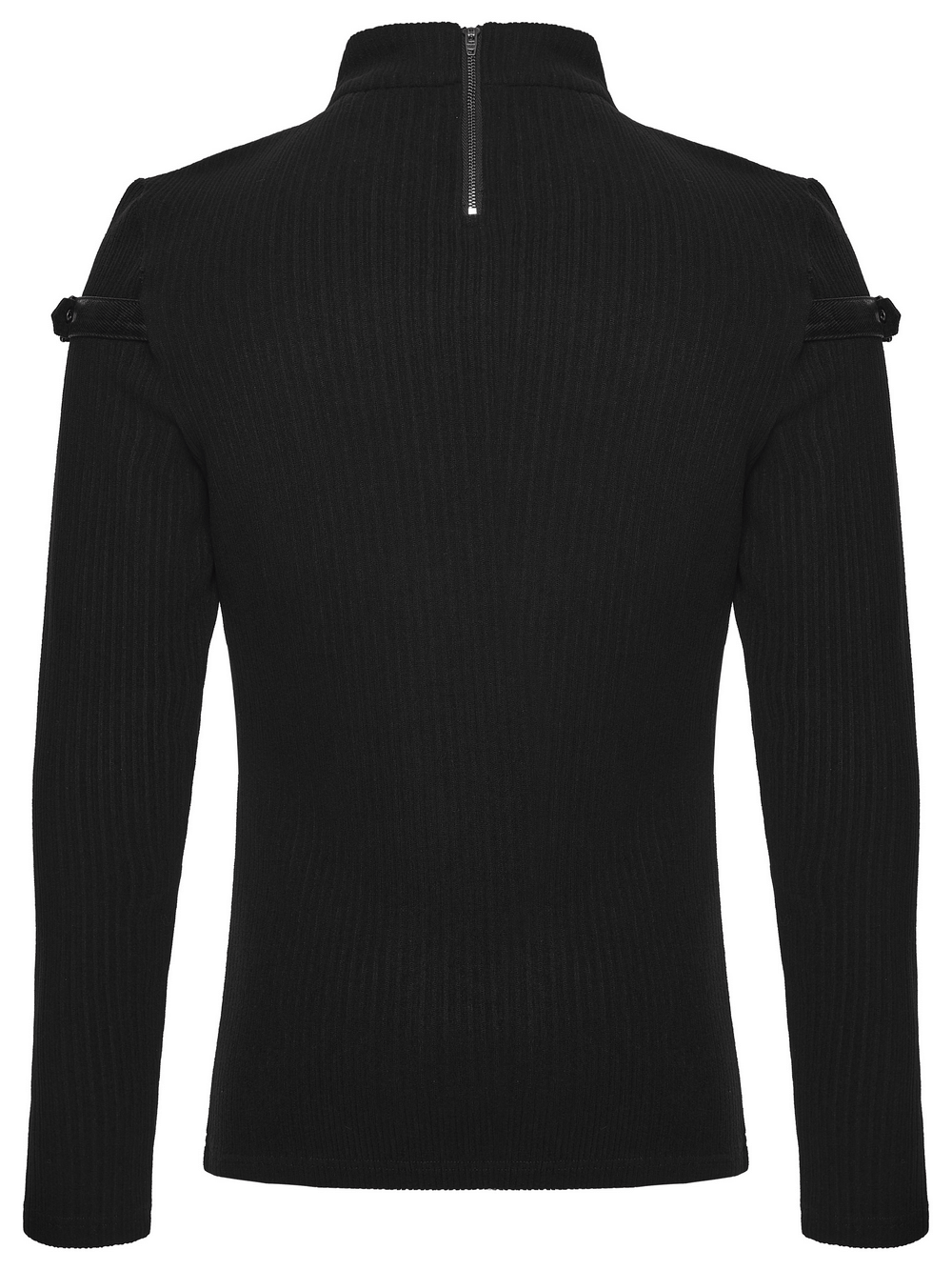 Gothic Top with Leather-Like Panels And Lacing Details