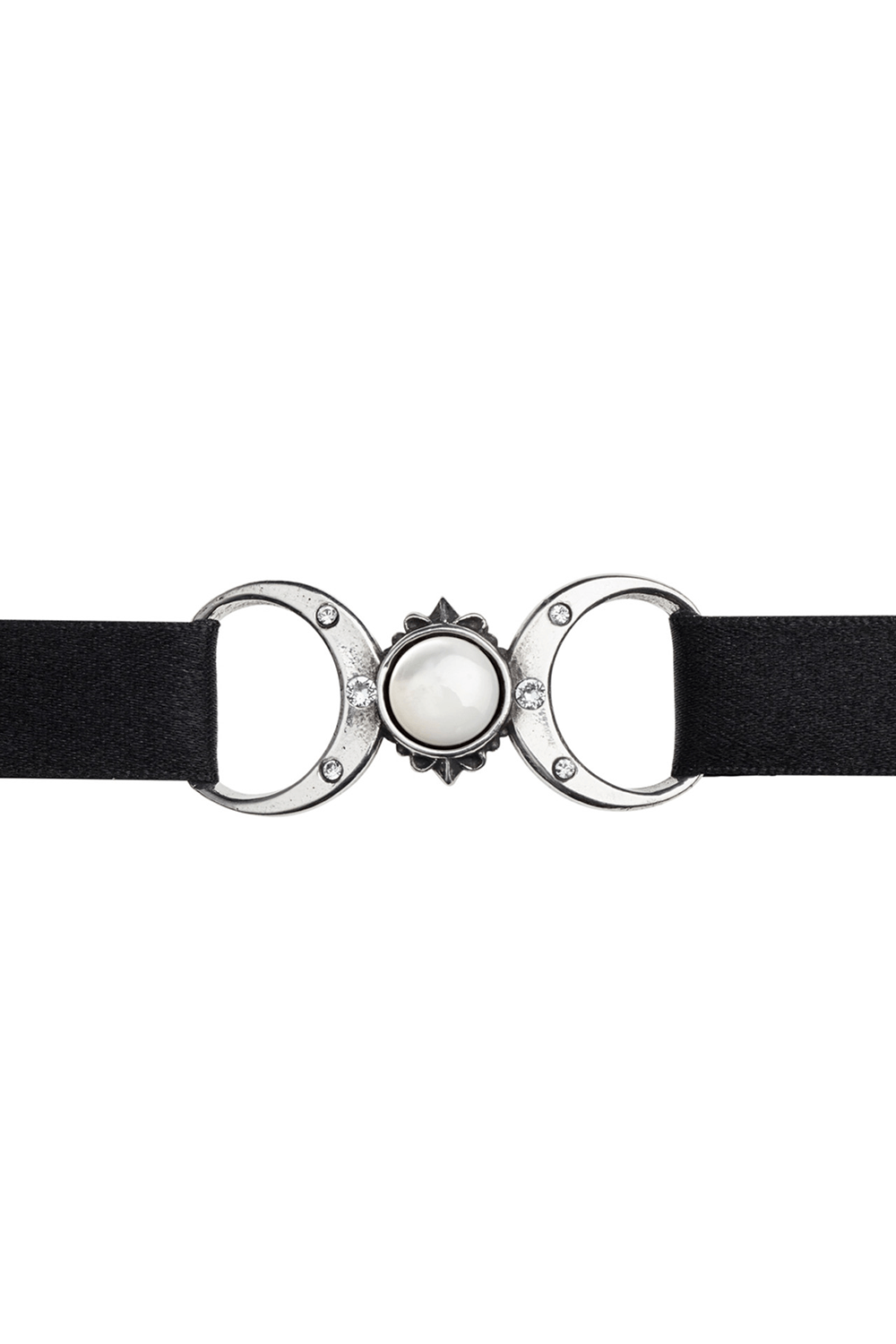 Gothic Triple Goddess Choker with Moon and Crystal Details