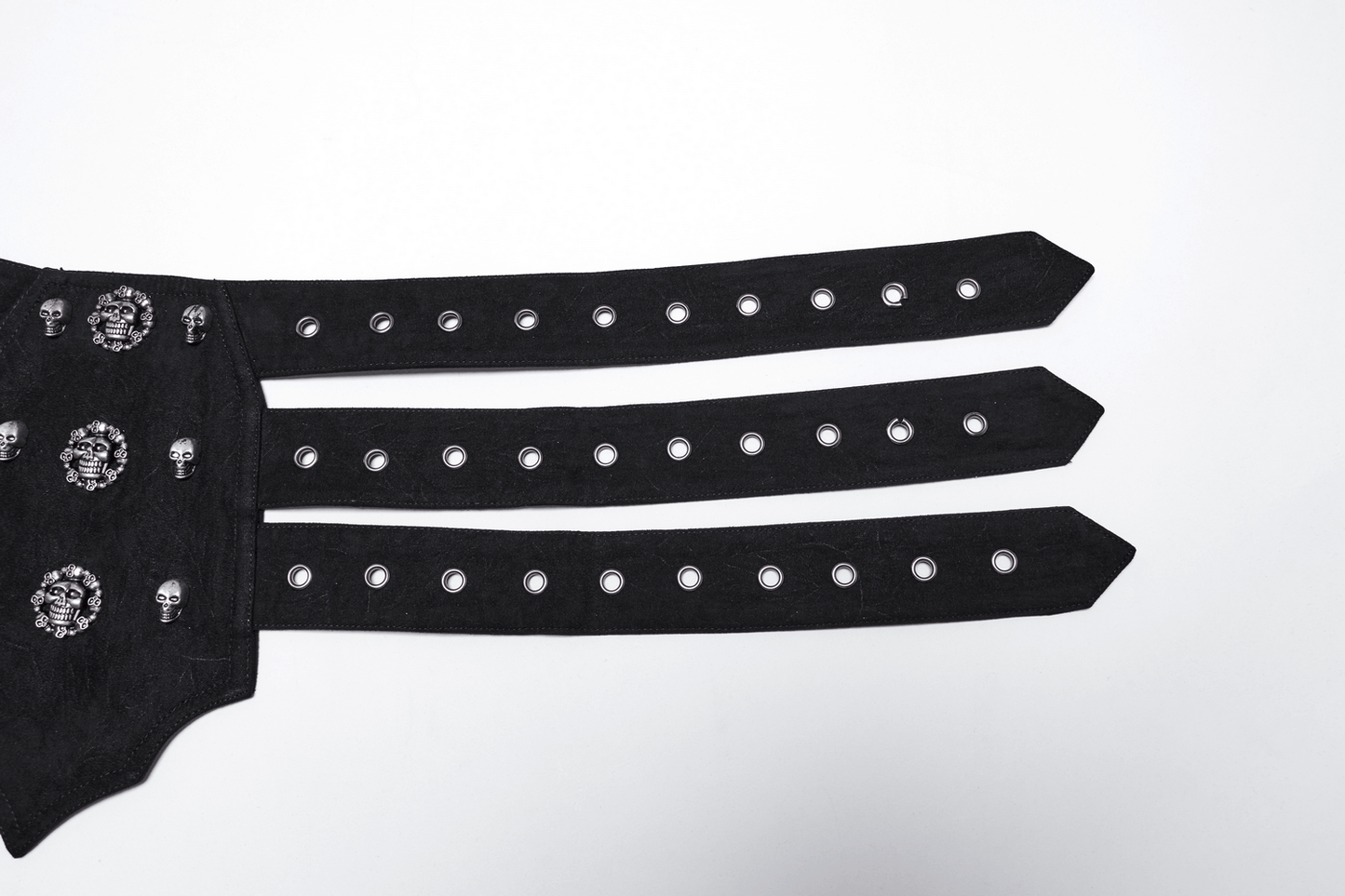 Gothic Triple-Row Adjustable Punk Belt with Skull Studs