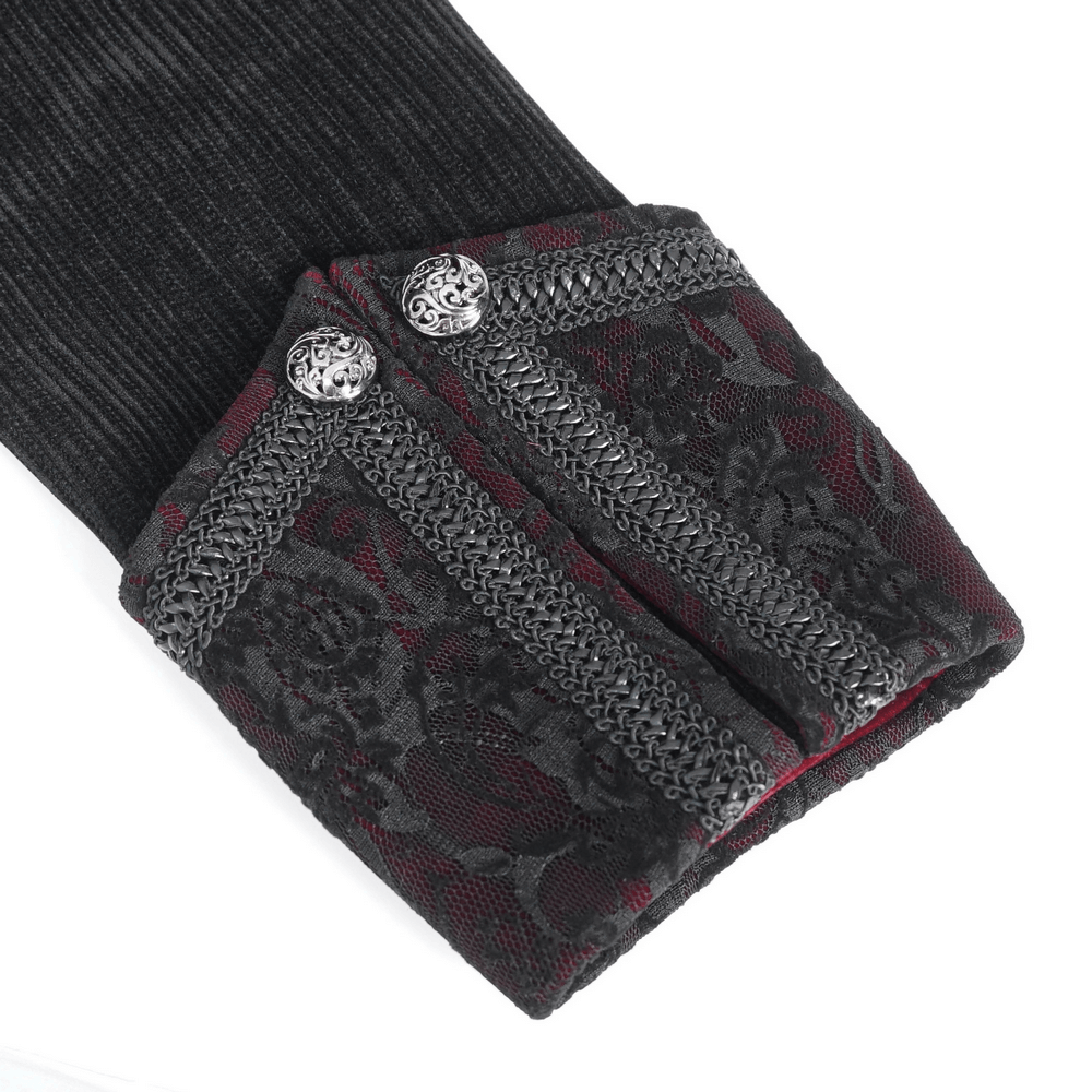 Gothic Velvet Tailcoat for Men with Embroidered Details