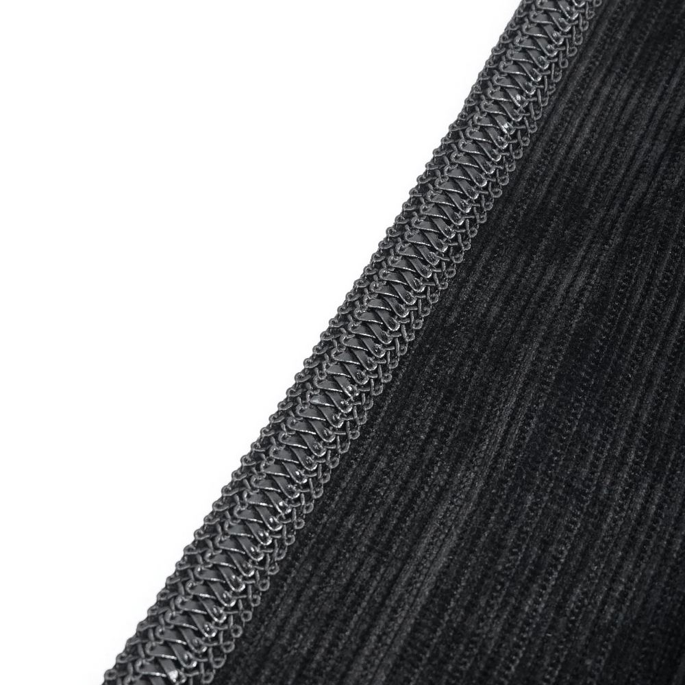 Gothic Velvet Tailcoat for Men with Embroidered Details