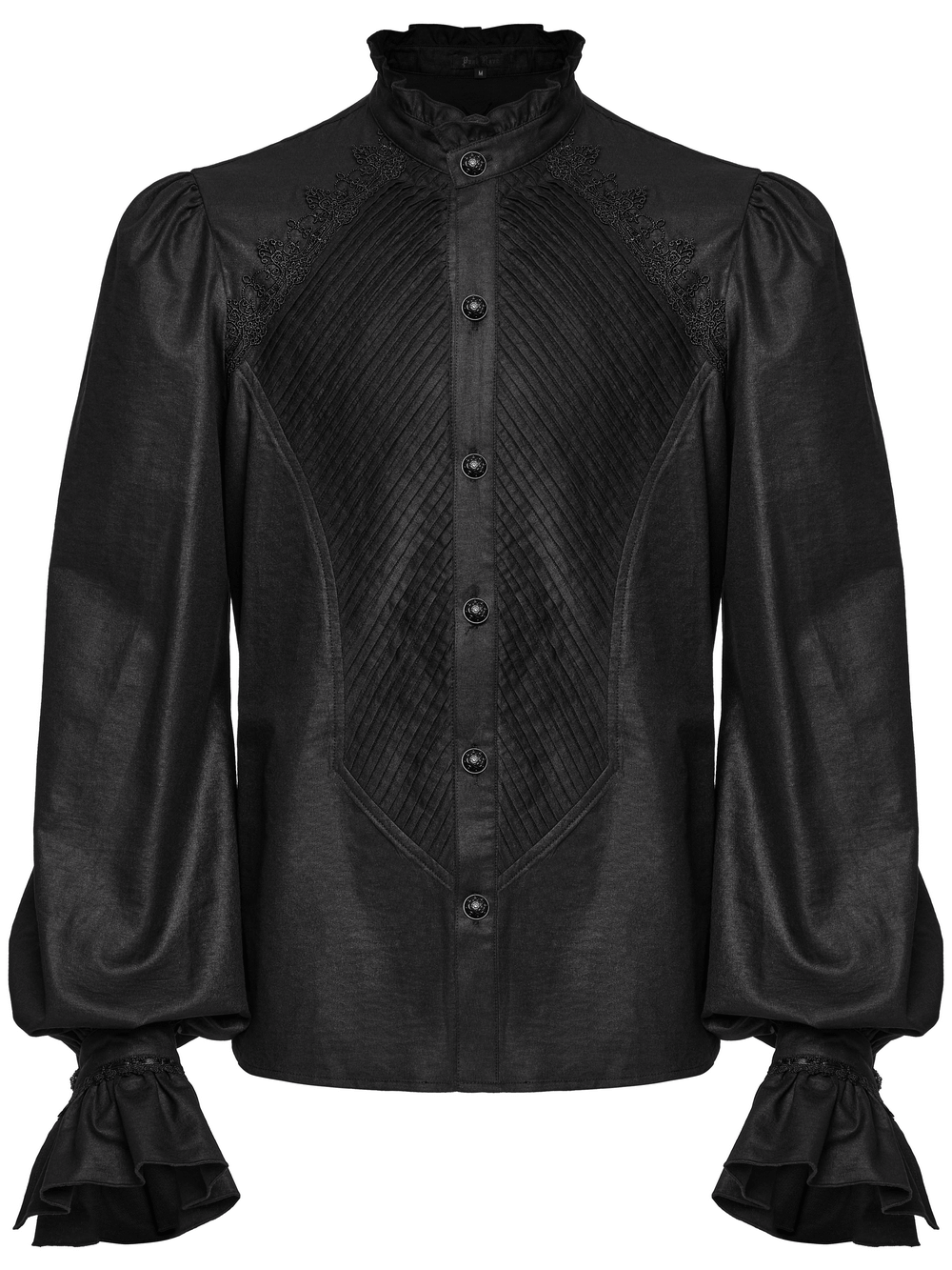 Gothic Victorian Shirt with Ruffled Collar and Sleeves