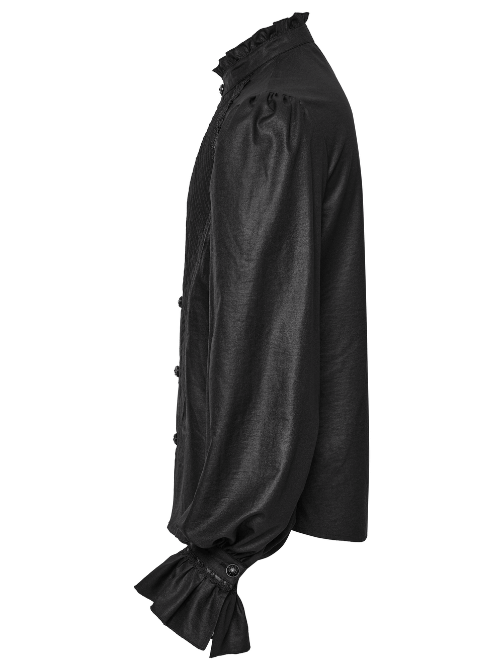 Gothic Victorian Shirt with Ruffled Collar and Sleeves