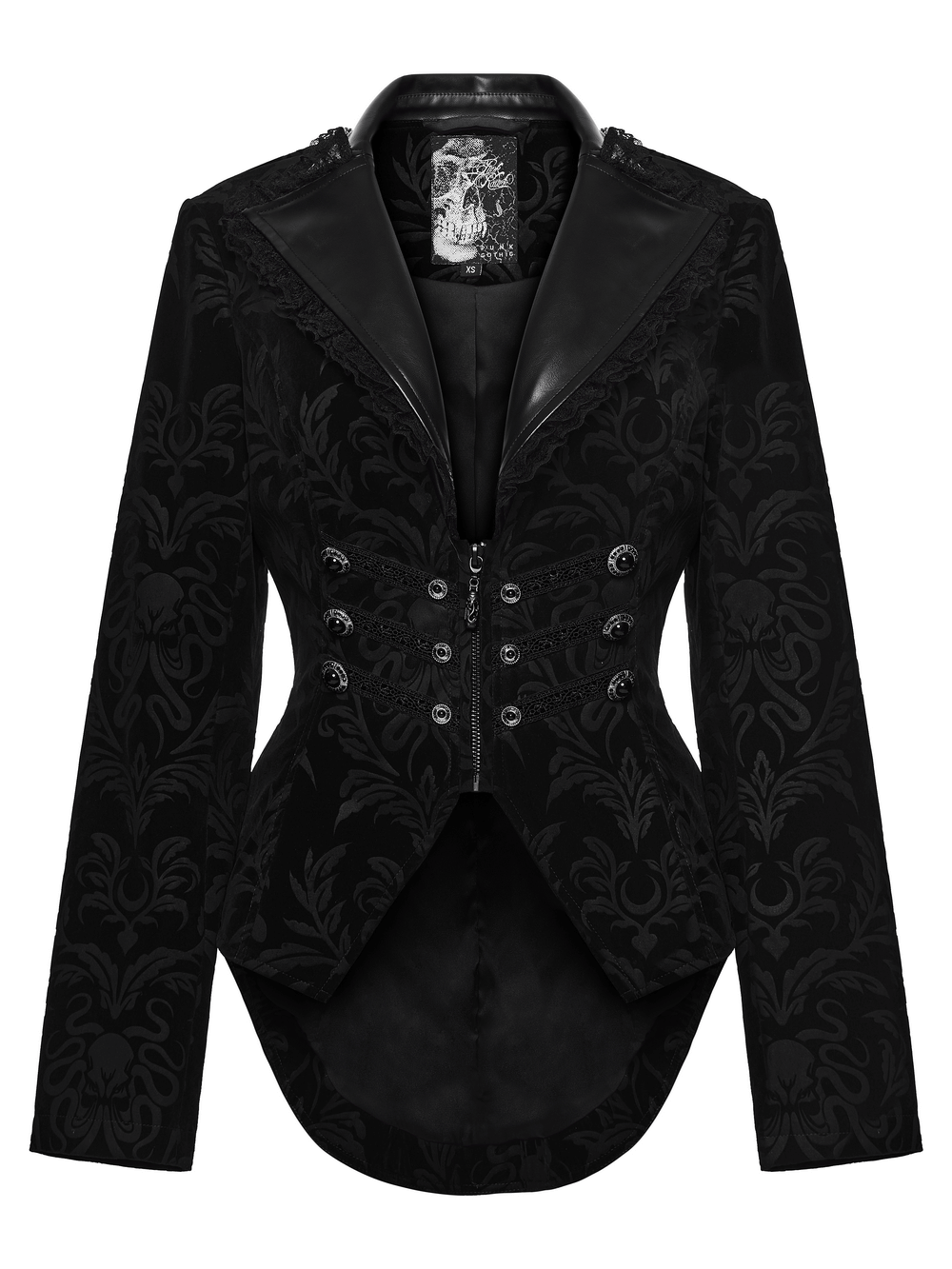 Gothic Vintage Lace-Up Velvet Jacket with Gemstone Buttons