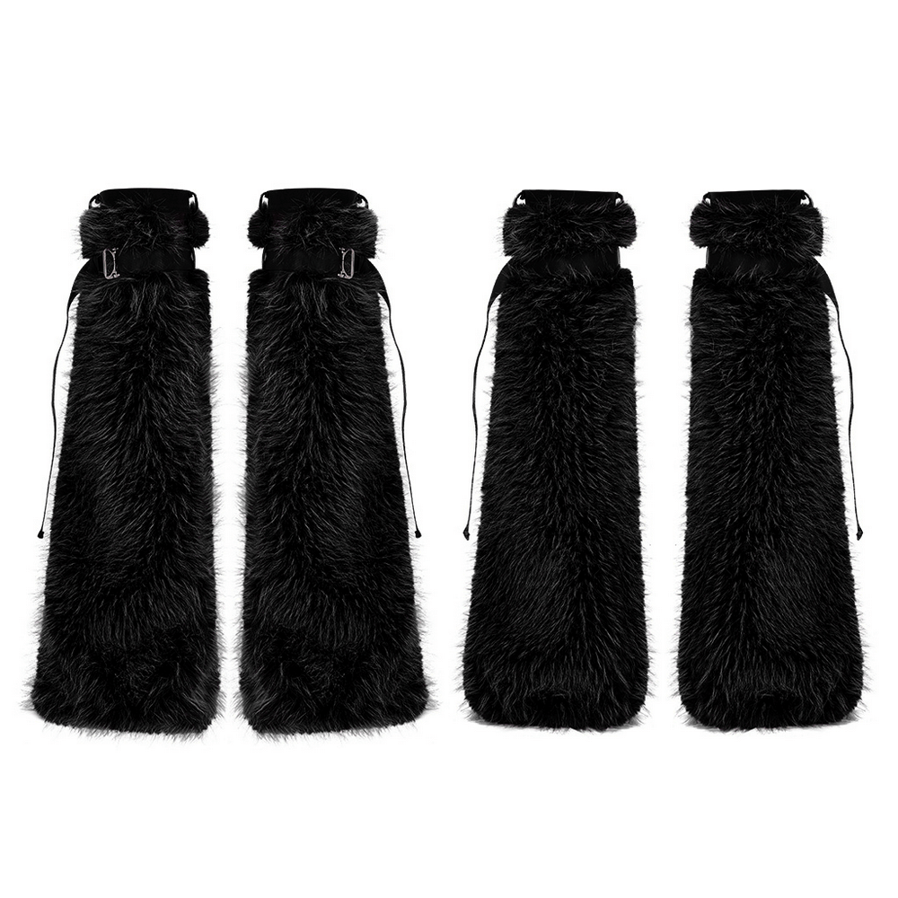 Gothic Warm Leg Warmers with Detachable Loops for Women