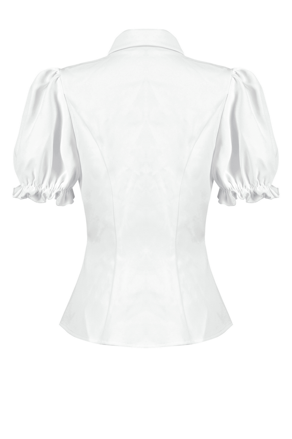 Gothic White Blouse With Detachable Lace Jabot