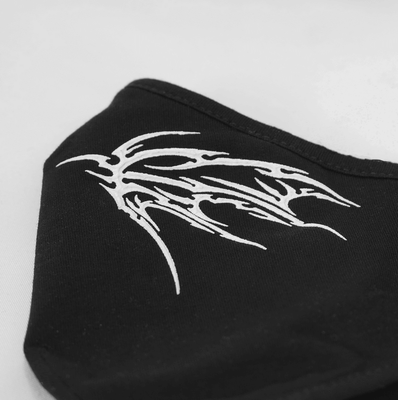 Gothic White Butterfly Face Mask / Mask with Adjustable Elastic Bands