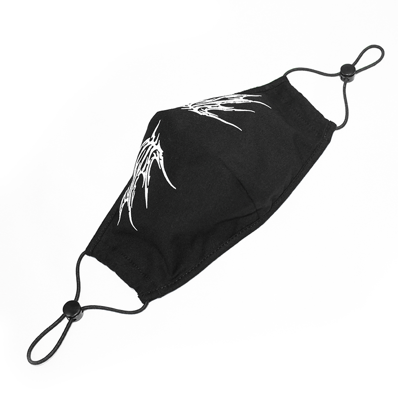 Gothic White Butterfly Face Mask / Mask with Adjustable Elastic Bands