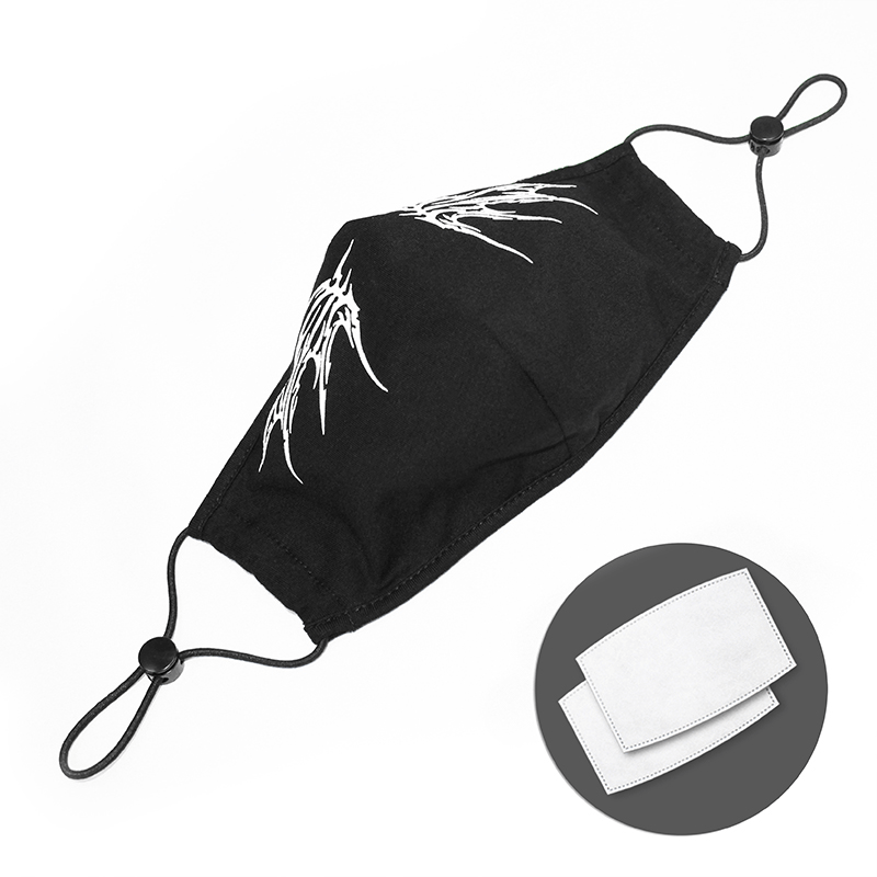 Gothic White Butterfly Face Mask / Mask with Adjustable Elastic Bands