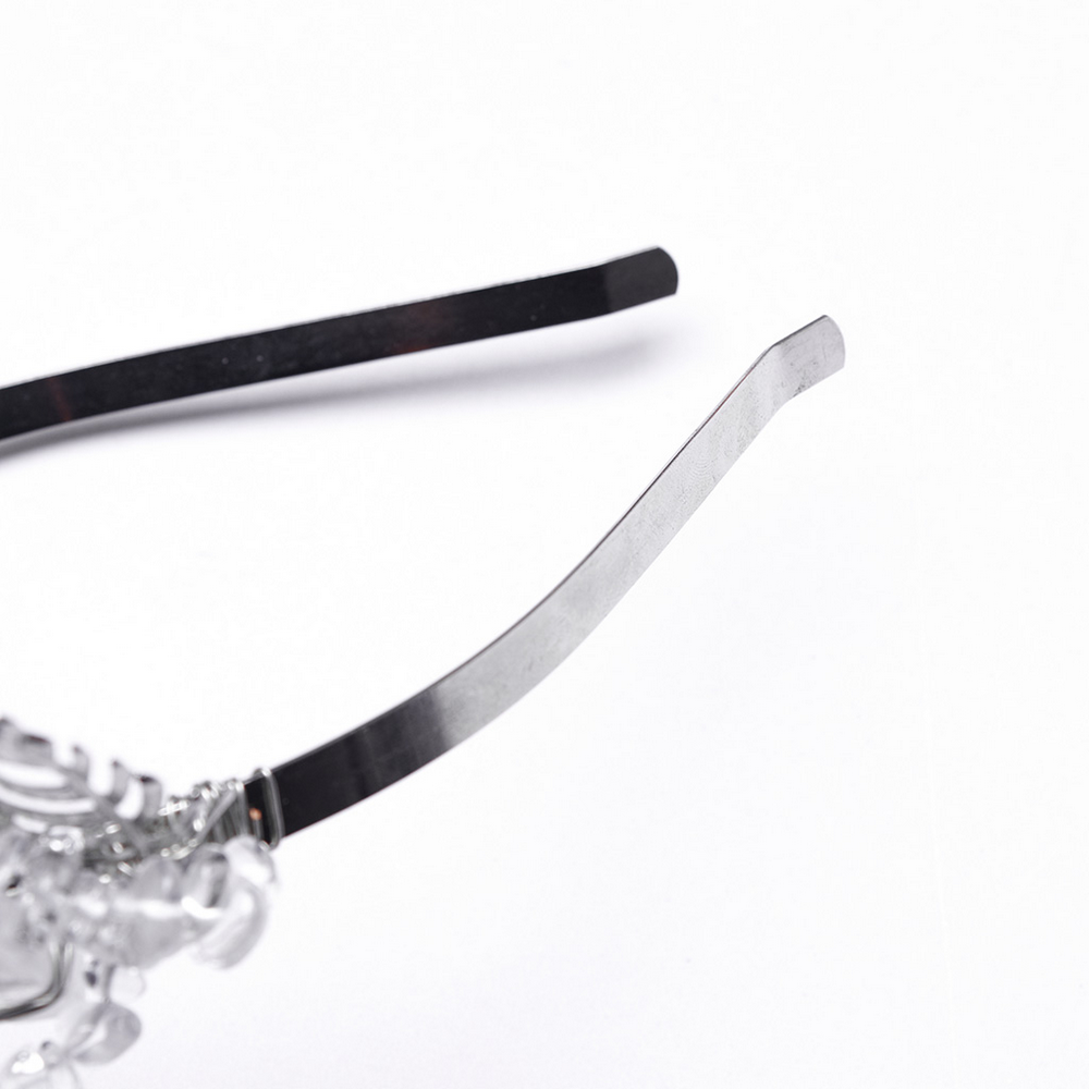 Gothic White Crystal Crown with Frosted Spikes