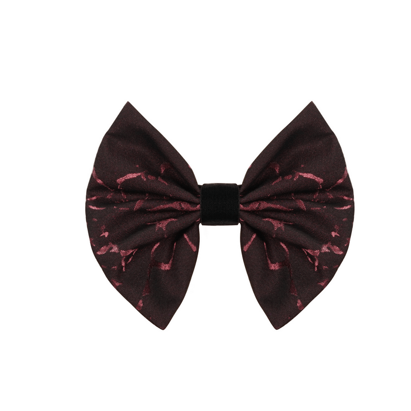 Gothic Wine Red Jacquard Bowtie / Men's Lace-up design Bowtie / Fashion Male Accessories